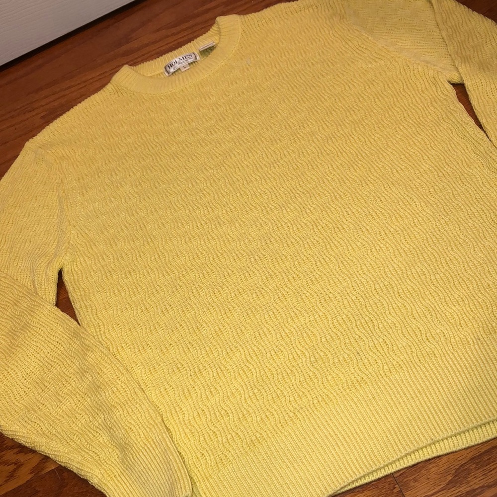 Holmes lg yellow cable sweater
